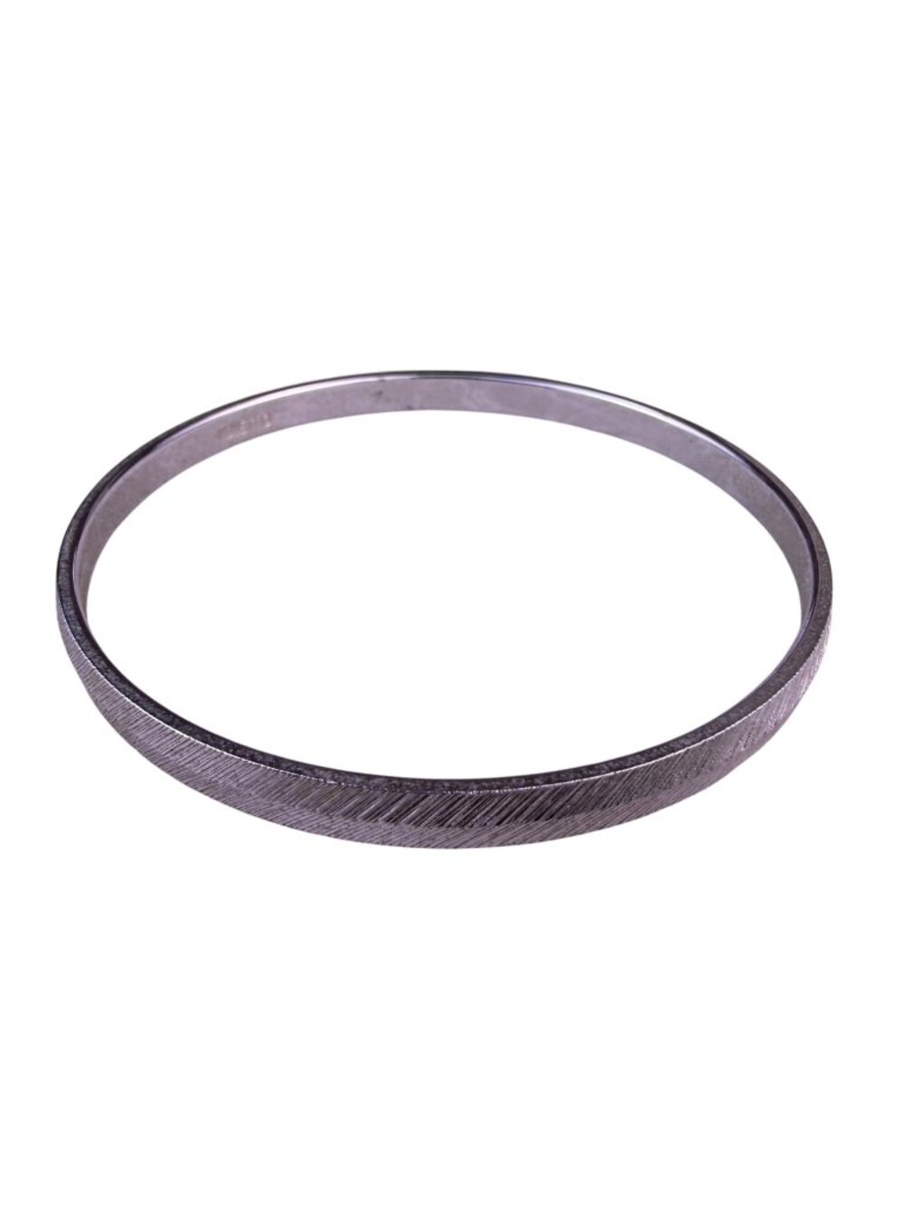 Monet Womens Silver Tone Metal Textured Bangle Bracelet Vintage Style